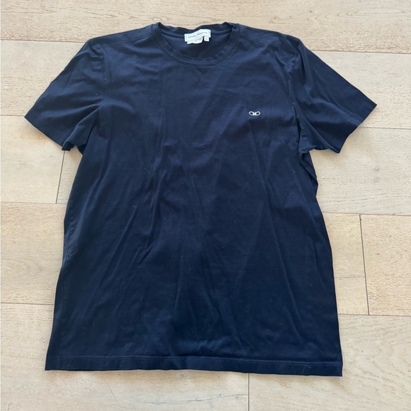 Salvatore Ferragamo Logo Crew Neck T-Shirt Men's Size XL Black - Picture 1 of 4